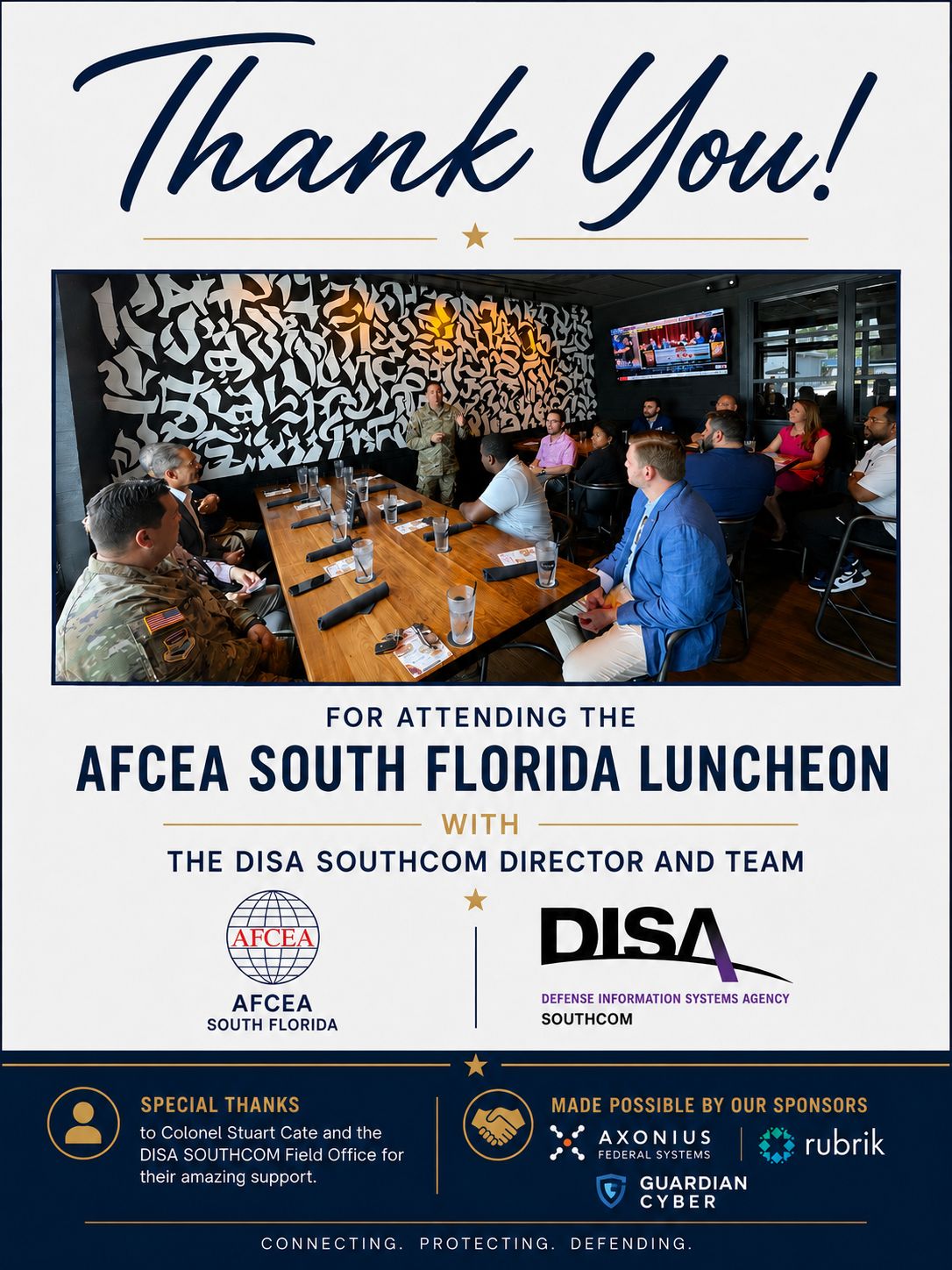 AFCEA South Florida DISA SOUTHCOM Luncheon Thank You — May 13, 2026